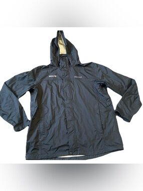 Marmot Precip windbreaker rain jacket men XL black college logo